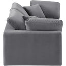  Manufacturer Color_Grey -- Comfy 80" Grey Velvet Upholstered 2 pc Modular Loveseat IMAGE 5