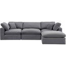  Manufacturer Color_Grey -- Comfy 119" Grey Velvet Upholstered 4 pc Modular Sectional IMAGE 10