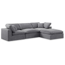  Manufacturer Color_Grey -- Comfy 119" Grey Velvet Upholstered 4 pc Modular Sectional IMAGE 1