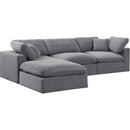  Manufacturer Color_Grey -- Comfy 119" Grey Velvet Upholstered 4 pc Modular Sectional IMAGE 2