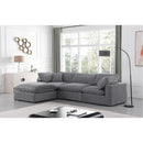 Manufacturer Color_Grey -- Comfy 119" Grey Velvet Upholstered 4 pc Modular Sectional IMAGE 3