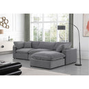  Manufacturer Color_Grey -- Comfy 119" Grey Velvet Upholstered 4 pc Modular Sectional IMAGE 4
