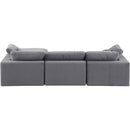  Manufacturer Color_Grey -- Comfy 119" Grey Velvet Upholstered 4 pc Modular Sectional IMAGE 5