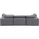 Meridian Comfy Grey Velvet Modular Sectional IMAGE 5