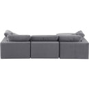  Manufacturer Color_Grey -- Comfy 119" Grey Velvet Upholstered 4 pc Modular Sectional IMAGE 6