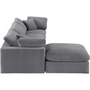  Manufacturer Color_Grey -- Comfy 119" Grey Velvet Upholstered 4 pc Modular Sectional IMAGE 8