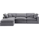 Meridian Comfy Grey Velvet Modular Sectional IMAGE 9