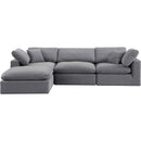  Manufacturer Color_Grey -- Comfy 119" Grey Velvet Upholstered 4 pc Modular Sectional IMAGE 9