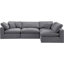  Manufacturer Color_Grey -- Comfy 119" Grey Velvet Upholstered 4 pc Modular Sectional IMAGE 10