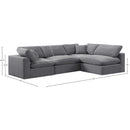  Manufacturer Color_Grey -- Comfy 119" Grey Velvet Upholstered 4 pc Modular Sectional IMAGE 15
