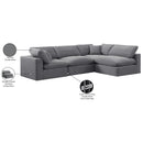  Manufacturer Color_Grey -- Comfy 119" Grey Velvet Upholstered 4 pc Modular Sectional IMAGE 16
