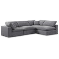  Manufacturer Color_Grey -- Comfy 119" Grey Velvet Upholstered 4 pc Modular Sectional IMAGE 1