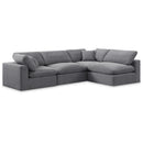  Manufacturer Color_Grey -- Comfy 119" Grey Velvet Upholstered 4 pc Modular Sectional IMAGE 1