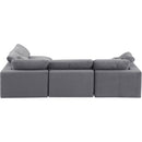  Manufacturer Color_Grey -- Comfy 119" Grey Velvet Upholstered 4 pc Modular Sectional IMAGE 5