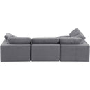  Manufacturer Color_Grey -- Comfy 119" Grey Velvet Upholstered 4 pc Modular Sectional IMAGE 6