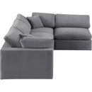  Manufacturer Color_Grey -- Comfy 119" Grey Velvet Upholstered 4 pc Modular Sectional IMAGE 7