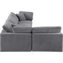  Manufacturer Color_Grey -- Comfy 119" Grey Velvet Upholstered 4 pc Modular Sectional IMAGE 8
