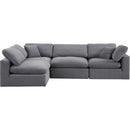  Manufacturer Color_Grey -- Comfy 119" Grey Velvet Upholstered 4 pc Modular Sectional IMAGE 9
