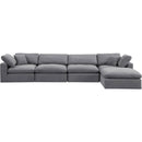 Manufacturer Color_Grey -- Comfy 158" Grey Velvet Upholstered 5 pc Modular Sectional IMAGE 10