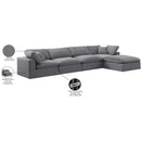  Manufacturer Color_Grey -- Comfy 158" Grey Velvet Upholstered 5 pc Modular Sectional IMAGE 16