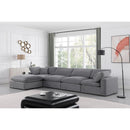  Manufacturer Color_Grey -- Comfy 158" Grey Velvet Upholstered 5 pc Modular Sectional IMAGE 3