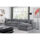  Manufacturer Color_Grey -- Comfy 158" Grey Velvet Upholstered 5 pc Modular Sectional IMAGE 4