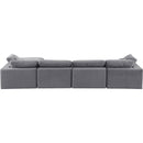  Manufacturer Color_Grey -- Comfy 158" Grey Velvet Upholstered 5 pc Modular Sectional IMAGE 5