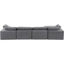  Manufacturer Color_Grey -- Comfy 158" Grey Velvet Upholstered 5 pc Modular Sectional IMAGE 6
