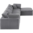  Manufacturer Color_Grey -- Comfy 158" Grey Velvet Upholstered 5 pc Modular Sectional IMAGE 7