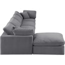  Manufacturer Color_Grey -- Comfy 158" Grey Velvet Upholstered 5 pc Modular Sectional IMAGE 8