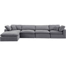  Manufacturer Color_Grey -- Comfy 158" Grey Velvet Upholstered 5 pc Modular Sectional IMAGE 9