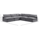  Manufacturer Color_Grey -- Comfy 118" Grey Velvet Upholstered 5 pc Modular Sectional IMAGE 10