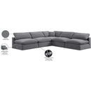  Manufacturer Color_Grey -- Comfy 118" Grey Velvet Upholstered 5 pc Modular Sectional IMAGE 11