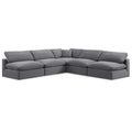  Manufacturer Color_Grey -- Comfy 118" Grey Velvet Upholstered 5 pc Modular Sectional IMAGE 1