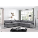  Manufacturer Color_Grey -- Comfy 118" Grey Velvet Upholstered 5 pc Modular Sectional IMAGE 2