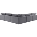  Manufacturer Color_Grey -- Comfy 118" Grey Velvet Upholstered 5 pc Modular Sectional IMAGE 3