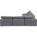  Manufacturer Color_Grey -- Comfy 118" Grey Velvet Upholstered 5 pc Modular Sectional IMAGE 5