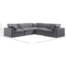  Manufacturer Color_Grey -- Comfy 119" Grey Velvet Upholstered 5 pc Modular Sectional IMAGE 10