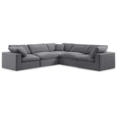  Manufacturer Color_Grey -- Comfy 119" Grey Velvet Upholstered 5 pc Modular Sectional IMAGE 1