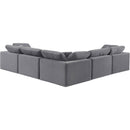  Manufacturer Color_Grey -- Comfy 119" Grey Velvet Upholstered 5 pc Modular Sectional IMAGE 3