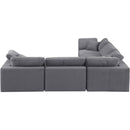  Manufacturer Color_Grey -- Comfy 119" Grey Velvet Upholstered 5 pc Modular Sectional IMAGE 5