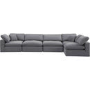  Manufacturer Color_Grey -- Comfy 158" Grey Velvet Upholstered 5 pc Modular Sectional IMAGE 10