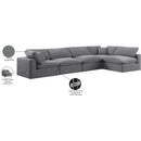  Manufacturer Color_Grey -- Comfy 158" Grey Velvet Upholstered 5 pc Modular Sectional IMAGE 16