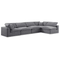  Manufacturer Color_Grey -- Comfy 158" Grey Velvet Upholstered 5 pc Modular Sectional IMAGE 1