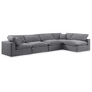  Manufacturer Color_Grey -- Comfy 158" Grey Velvet Upholstered 5 pc Modular Sectional IMAGE 1