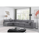  Manufacturer Color_Grey -- Comfy 158" Grey Velvet Upholstered 5 pc Modular Sectional IMAGE 3