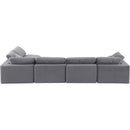  Manufacturer Color_Grey -- Comfy 158" Grey Velvet Upholstered 5 pc Modular Sectional IMAGE 5