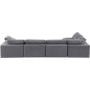  Manufacturer Color_Grey -- Comfy 158" Grey Velvet Upholstered 5 pc Modular Sectional IMAGE 6