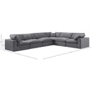  Manufacturer Color_Grey -- Comfy 158" Grey Velvet Upholstered 6 pc Modular Sectional IMAGE 10