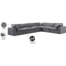  Manufacturer Color_Grey -- Comfy 158" Grey Velvet Upholstered 6 pc Modular Sectional IMAGE 11